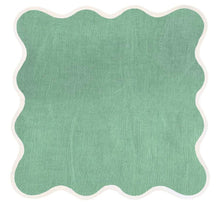 Load image into Gallery viewer, Linen Scalloped Square | Garden Green
