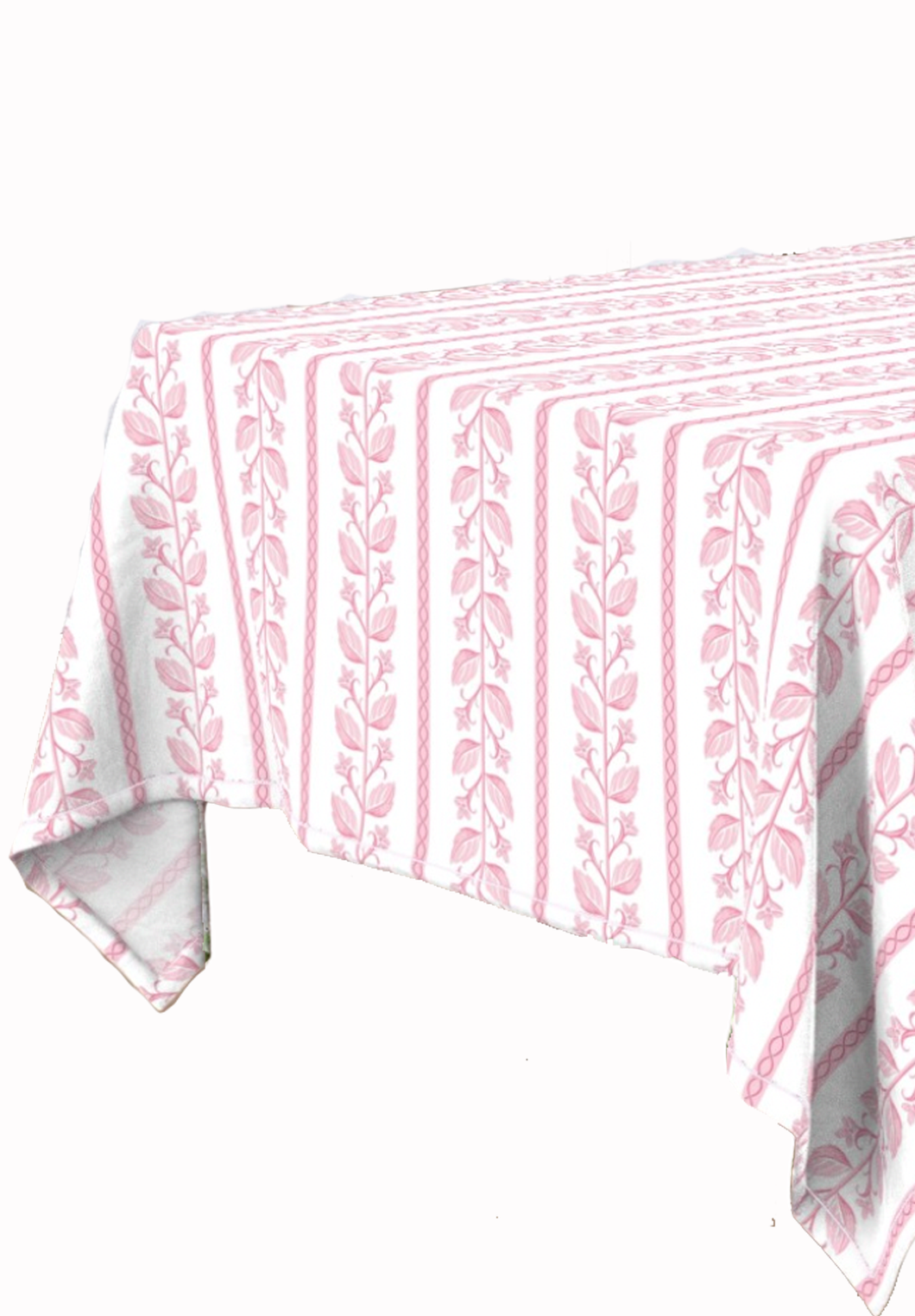 Rectangle Tablecloth | Botanical Stripe - Pink