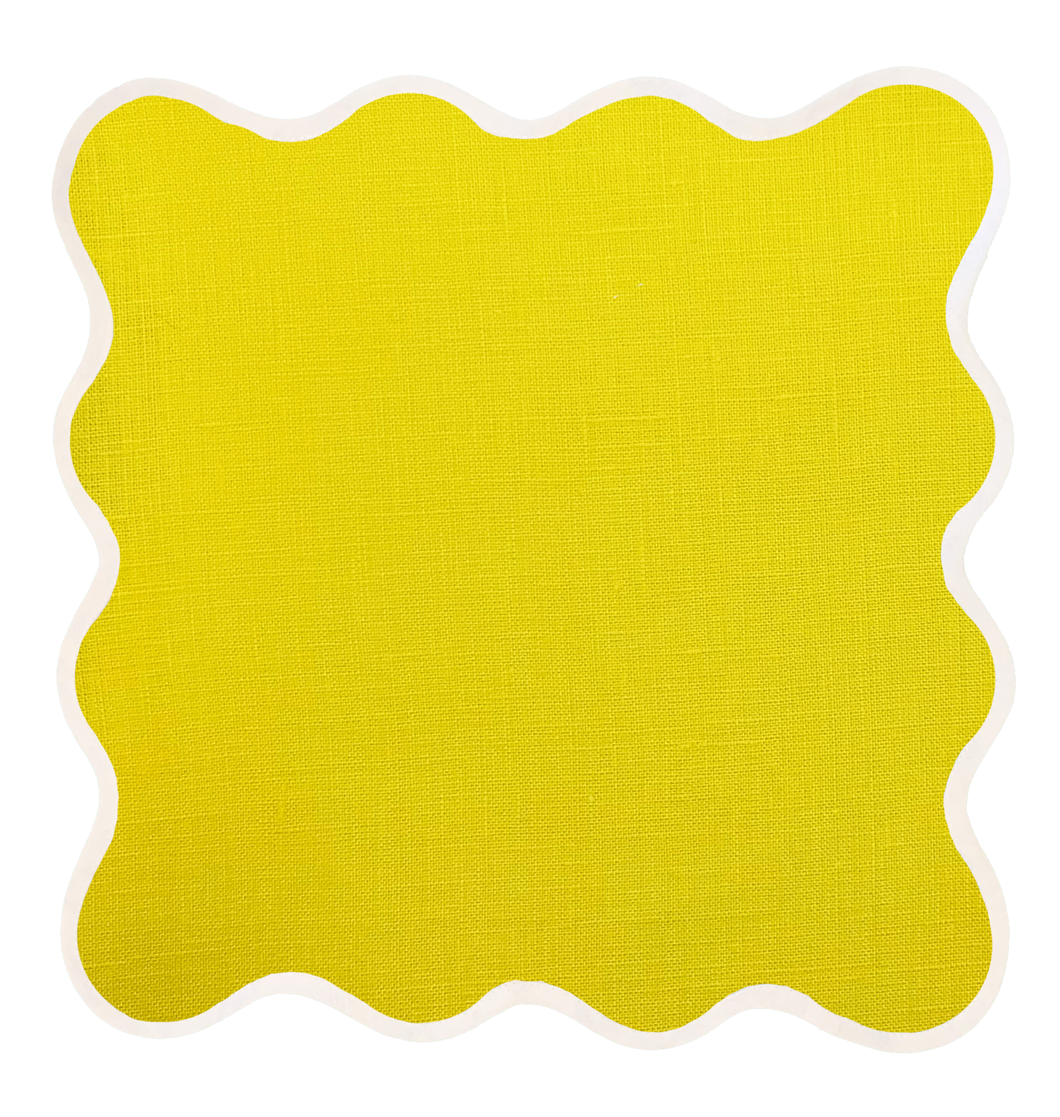 Linen Scalloped Square | Lemon