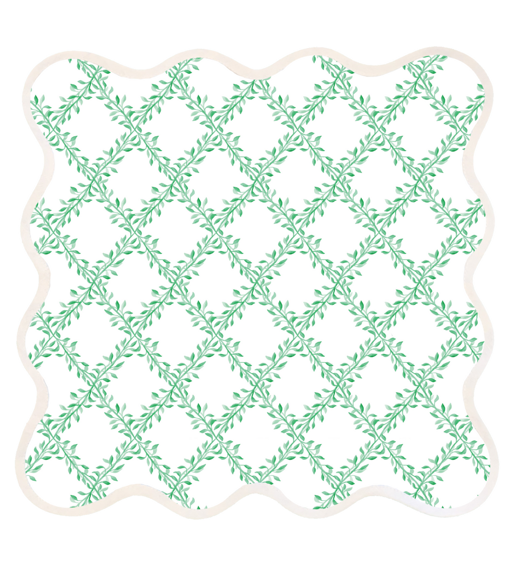 Square Scalloped Placemat | English Ivy