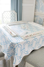 Load image into Gallery viewer, Scalloped Square Table Topper | Bamboo Chain - Sky
