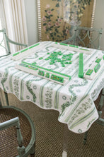 Load image into Gallery viewer, Scalloped Square Table Topper | Boxwood Garden - Sage
