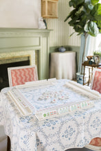 Load image into Gallery viewer, Scalloped Square Table Topper | Floral Trellis
