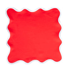 Load image into Gallery viewer, Linen Scalloped Square | Rosebud Red
