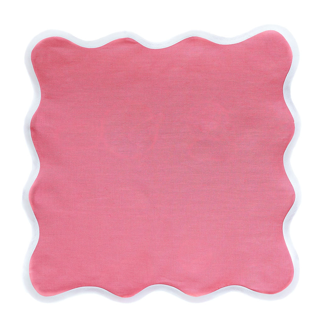 Linen Scalloped Square | Hibiscus Pink – Fenwick Fields Linen Scalloped Square | Hibiscus Pink – Fenwick Fields