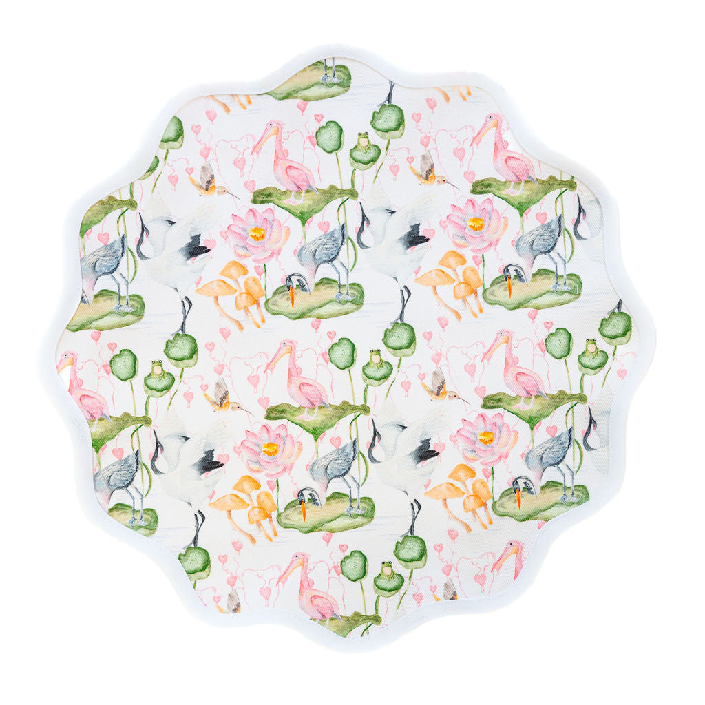 Round Scalloped Placemat | Waterlily