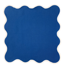 Load image into Gallery viewer, Linen Scalloped Square | French Blue

