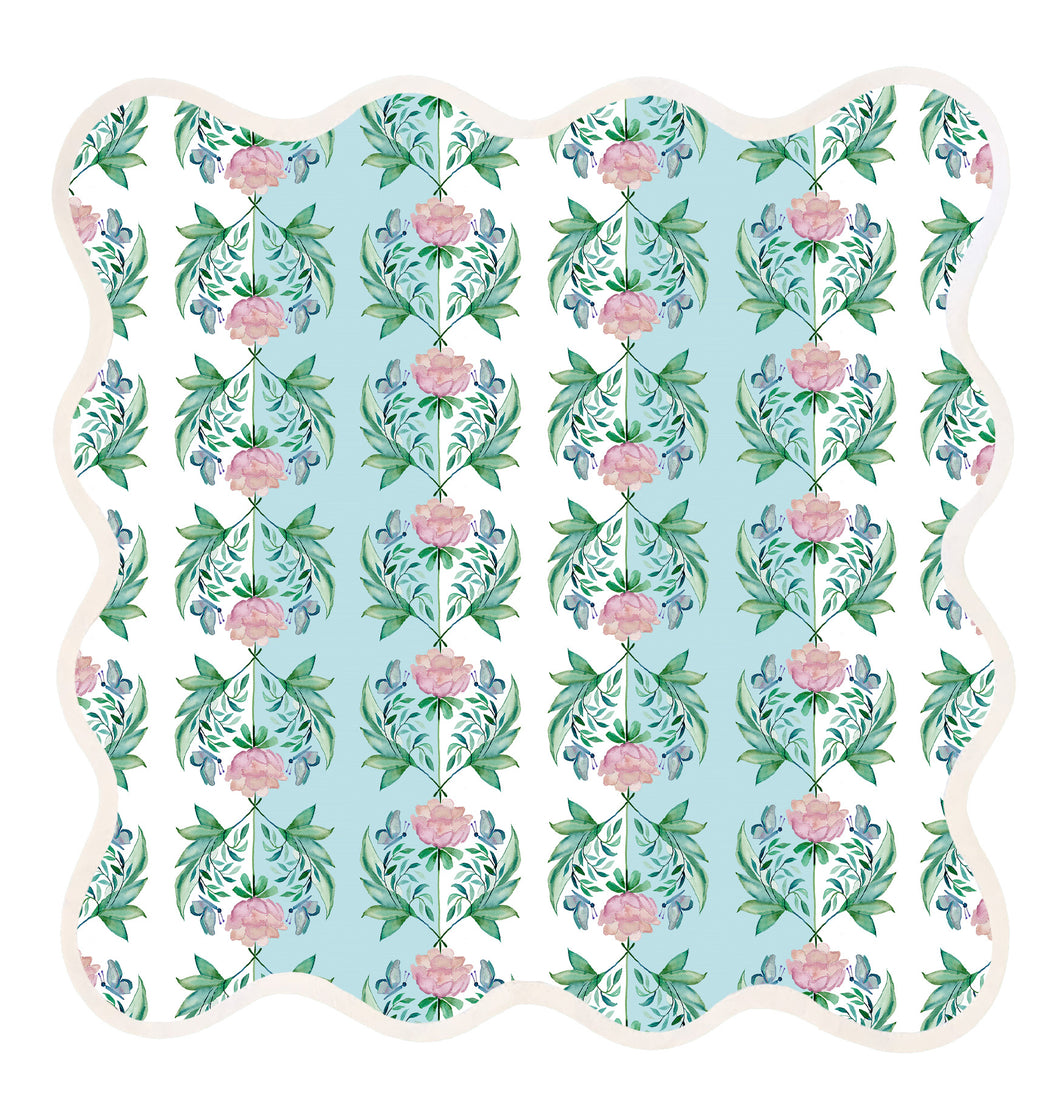 Square Scalloped Placemat | Garden Rose