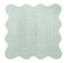 Load image into Gallery viewer, Linen Scalloped Square | Sage Green
