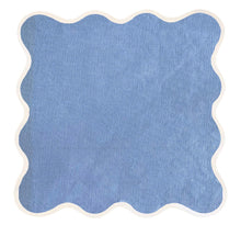 Load image into Gallery viewer, Linen Scalloped Square | Cornflower Blue

