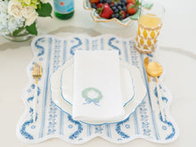 Load image into Gallery viewer, Square Scalloped Placemat | Boxwood Garden-Delft Blue
