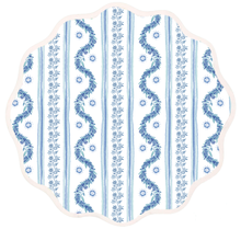 Load image into Gallery viewer, Round Scalloped Placemat | Boxwood Garden-Delft Blue
