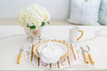 Load image into Gallery viewer, Round Scalloped Placemat | Boxwood Garden - Espresso | FINAL SALE
