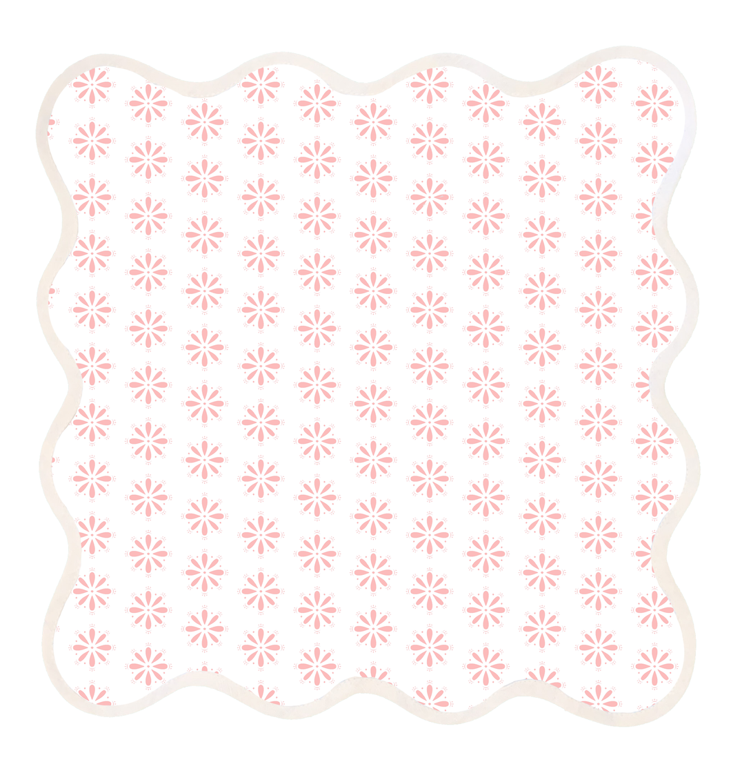 Square Scalloped Napkin | Libby - Pink