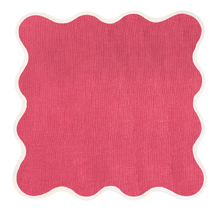 Load image into Gallery viewer, Linen Scalloped Square | Hibiscus Pink
