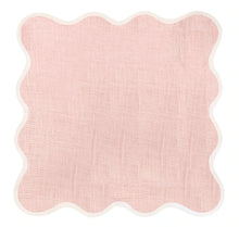 Load image into Gallery viewer, Linen Scalloped Square | Peony Pink
